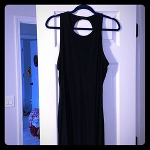 Long maxi black racerback maxi dress